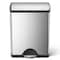Simplehuman 46 Liter Rectangular Dual Compartment Recycling Kitchen Step Trash Can, Brushed Stainless Steel CW1830 - alternate 5